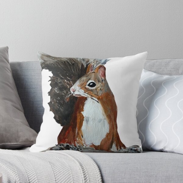 Item preview, Red Squirrel Woodland Animal Acrylic Painting White Edit designed and sold by JamesPeart.