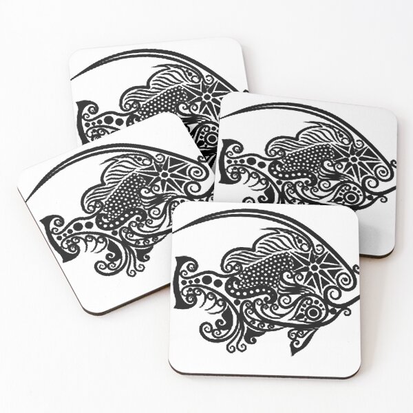 Artikelvorschau, Linie Kunst schwarzer Fisch Vektor-Design entworfen und verkauft von Sarani Rashmila Malchani.