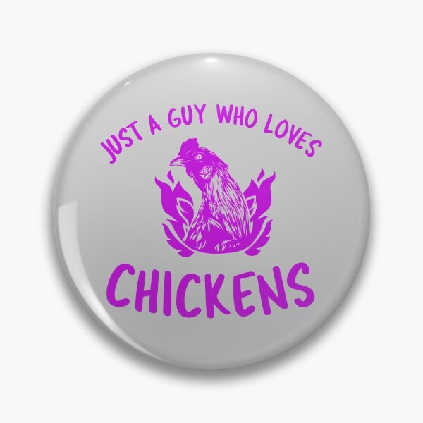 Item preview, Just A Guy Who Loves Chickens -funny chicken design in purple text designed and sold by katiekendall.