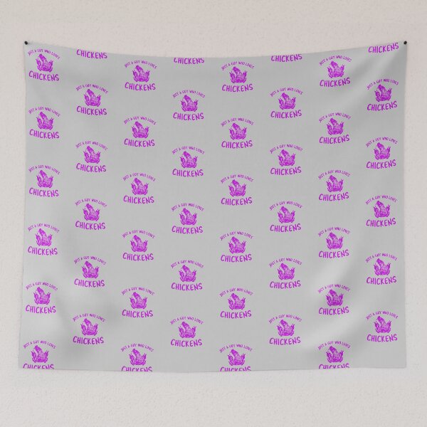Item preview, Just A Guy Who Loves Chickens -funny chicken design in purple text designed and sold by katiekendall.