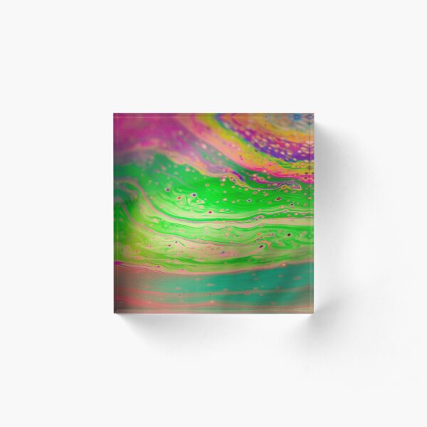 Rainbow Pattern Acrylic Block