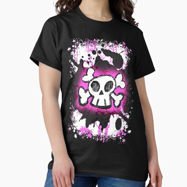 Pink Cartoon Skull Classic T-Shirt
