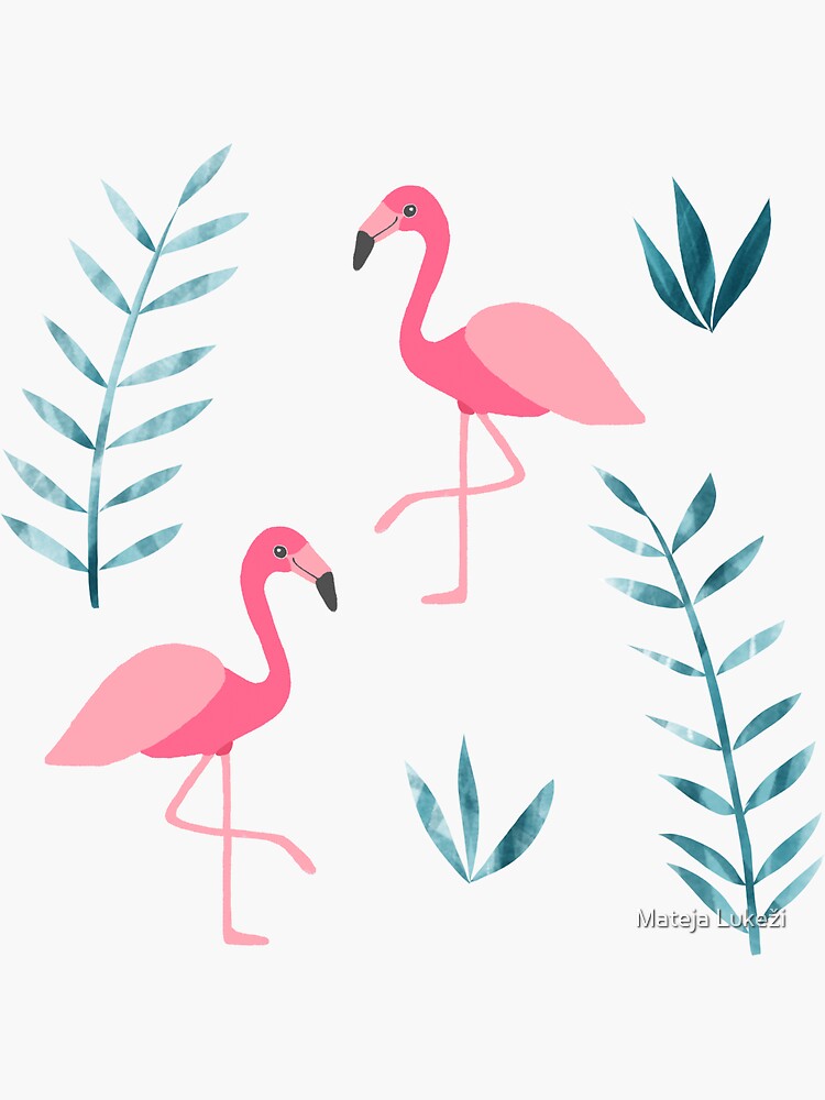 Thumbnail 3 of 3, Sticker, Flamingo fever designed and sold by MatejaLukezic.