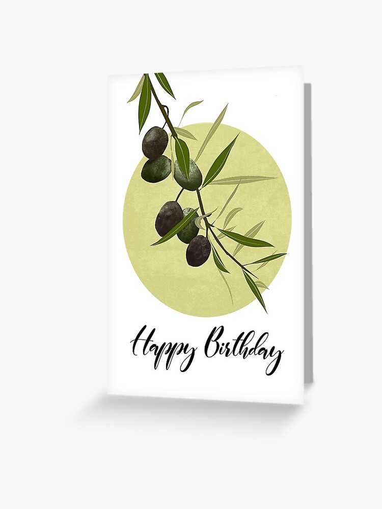 Olive branch Happy Birthday card Greeting Card for Sale by ScolArtCo