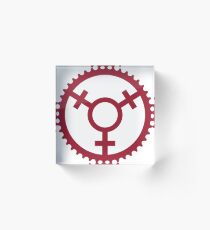 Mountain Bike for Her Chain Ring Logo Sticker Acrylic Block