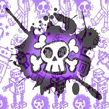 Artwork thumbnail, Purple Cartoon Skull by Roseanne Jones