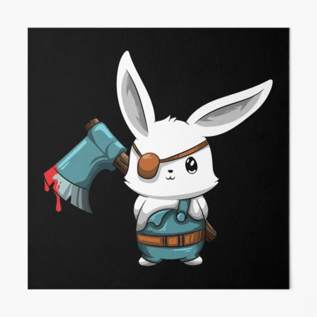 【一点物イラストアート】Killer Bunny【F0号】現代アート 一点物イラストアート】Killer Bunny【F0号】現代アート