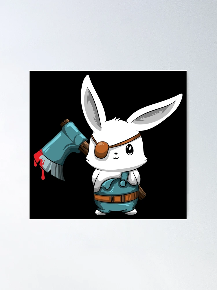 【一点物イラストアート】Killer Bunny【F0号】現代アート fposter,medium,wall_texture,