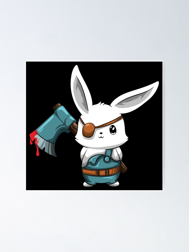 【一点物イラストアート】Killer Bunny【F0号】現代アート 一点物イラストアート】Killer Bunny【F0号】現代アート 絵画