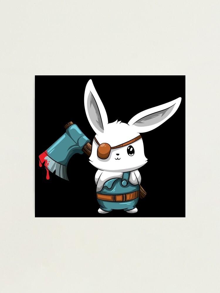 【一点物イラストアート】Killer Bunny【F0号】現代アート 一点物イラストアート】Killer Bunny【F0号】現代アート 絵画