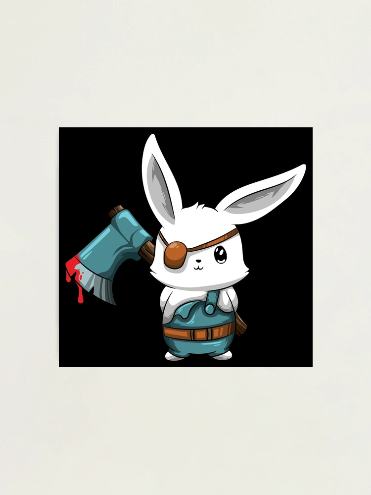 【一点物イラストアート】Killer Bunny【F0号】現代アート 一点物イラストアート】Killer Bunny【F0号】現代アート