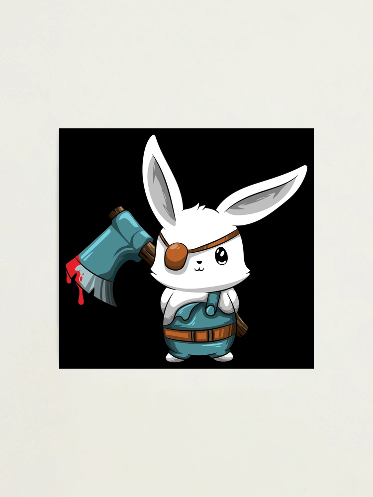 【一点物イラストアート】Killer Bunny【F0号】現代アート 新版 一点物イラストアート】Killer Bunny【F0号】現代アート
