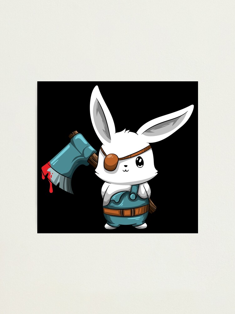 【一点物イラストアート】Killer Bunny【F0号】現代アート 新版 一点物イラストアート】Killer Bunny【F0号】現代アート