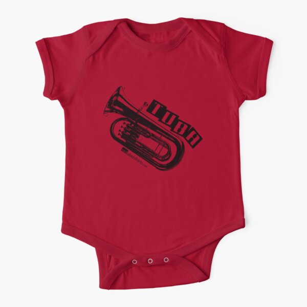 Label Me A Tuba (Black Lettering Short Sleeve Baby One-Piece