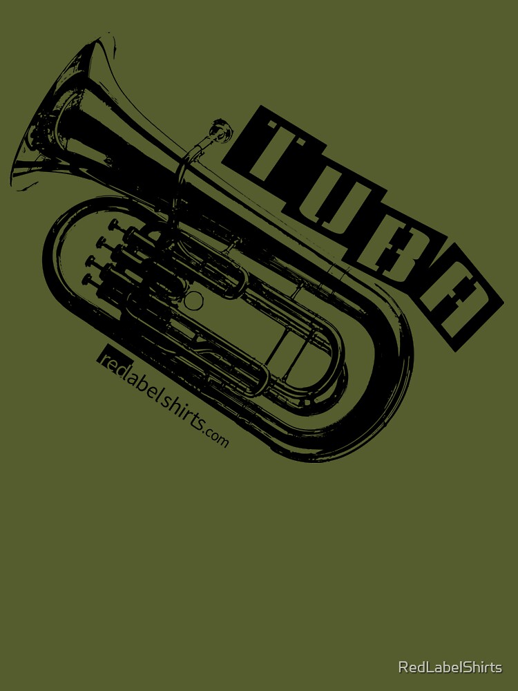 Thumbnail 3 of 3, Fitted T-Shirt, Label Me A Tuba (Black Lettering designed and sold by RedLabelShirts.