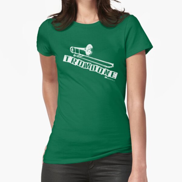Label Me A Trombone (White Lettering) Fitted T-Shirt