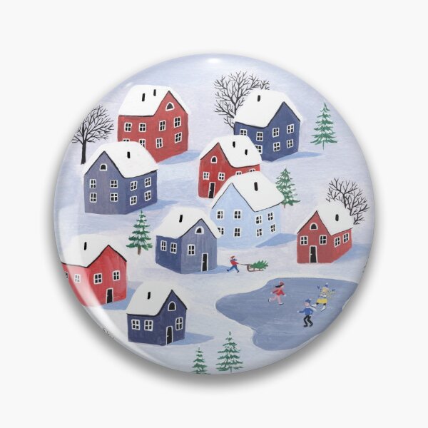 Item preview, Icelandic houses in winter, Christmas card designed and sold by Rebecca Reck Art.