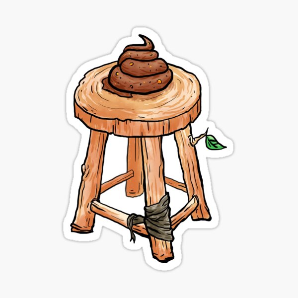 "Stool on a stool Poop Pun Joke" Sticker for Sale by MOONWING Redbubble