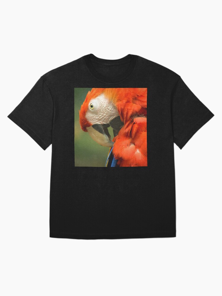 Thumbnail 3 of 7, Oversized T-Shirt, Red Parrot, the Scarlet Macaw – portrait designed and sold by steppeland.