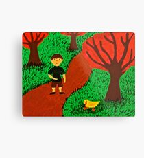 Ethan and the Duck Metal Print