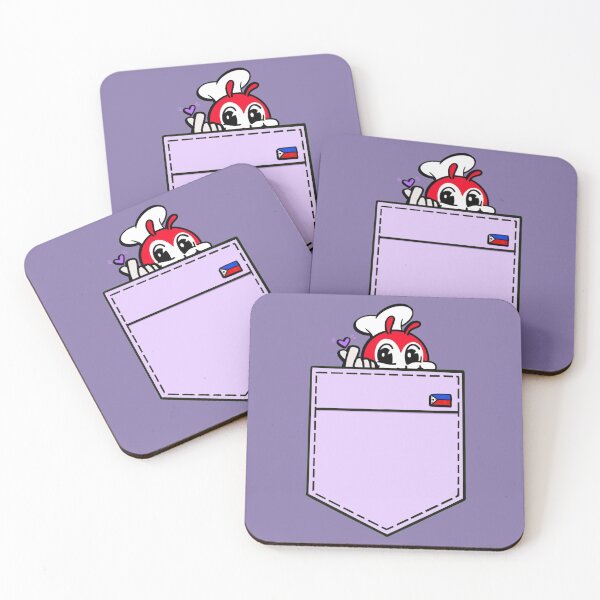 Item preview, CUTE JOLLIBEE ARMY PEEKING POCKET TEE PURPLE designed and sold by aydapadi.