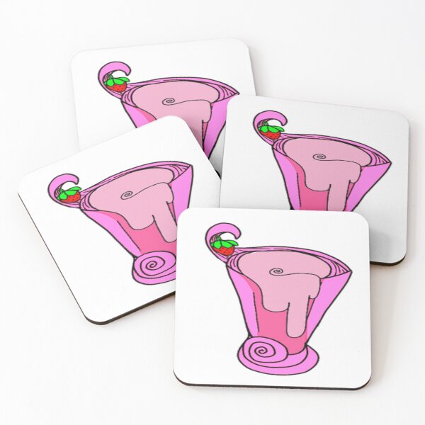 Item preview,  Strawberry milkshake- hot pink glass designed and sold by beckyhowling.