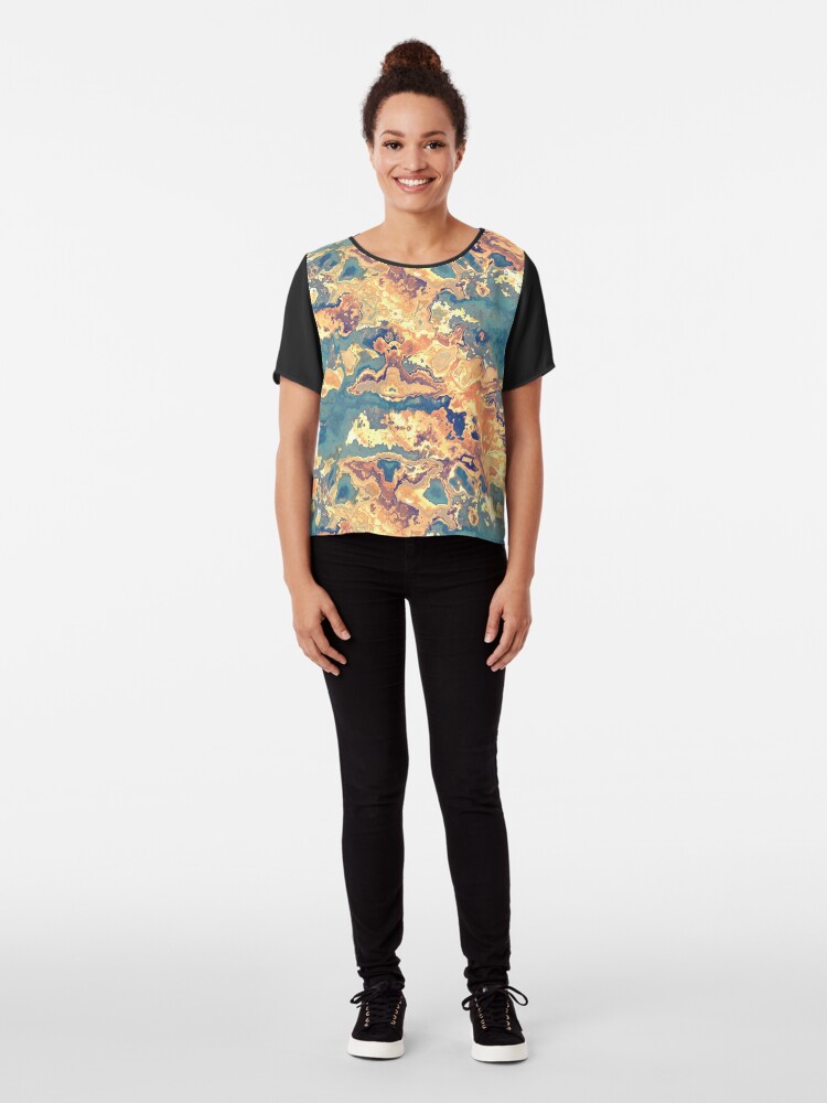 Alternate view of Digital Rust Abstract Chiffon Top