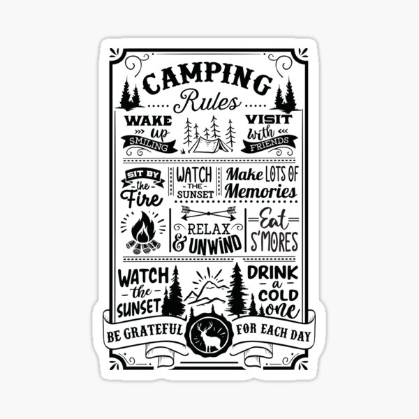 Camper Decals Relax You're on Camping Time Wall Art Decor Sticker