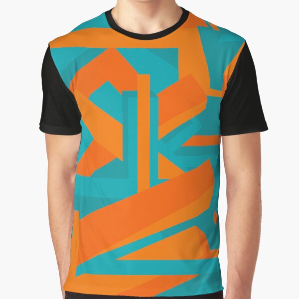 Teal shirt shop with orange