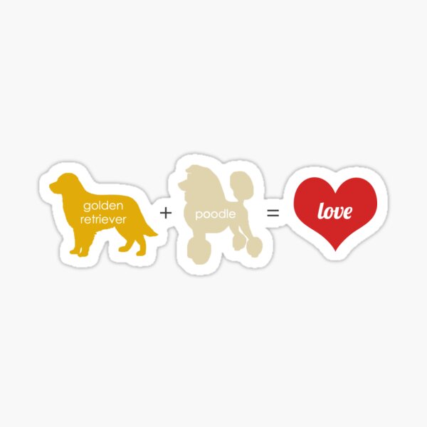 Golden Doodle Love Sticker