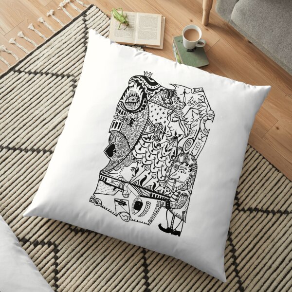 Loads of thoughts and desires in your head before you go to sleep Floor Pillow