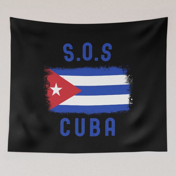 Item preview, SOS Cuba Cuban Freedom Flag  designed and sold by ExpressWayFour.