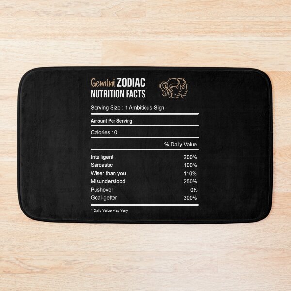 Item preview, Gemini Zodiac Sign Nutrition Facts designed and sold by VintagePathway.