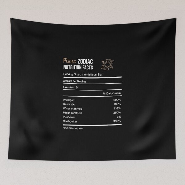 Item preview, Pisces Zodiac Sign Nutrition Facts designed and sold by VintagePathway.