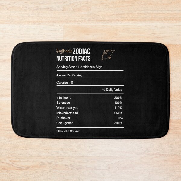 Item preview, Sagittarius Zodiac Sign Nutrition Facts designed and sold by VintagePathway.