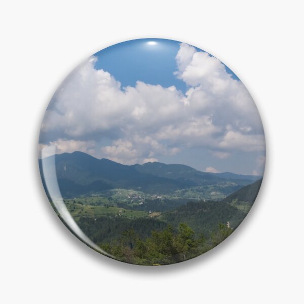 Item preview, Big Sky Country - Distant Village and Fab Clouds in the Rhodope Mountains designed and sold by Georgia Mizuleva.