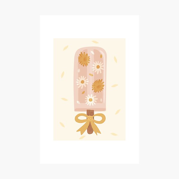 Blooming Popsicle - Sweet Calm - illustration featuring edible flowers Photographic Print