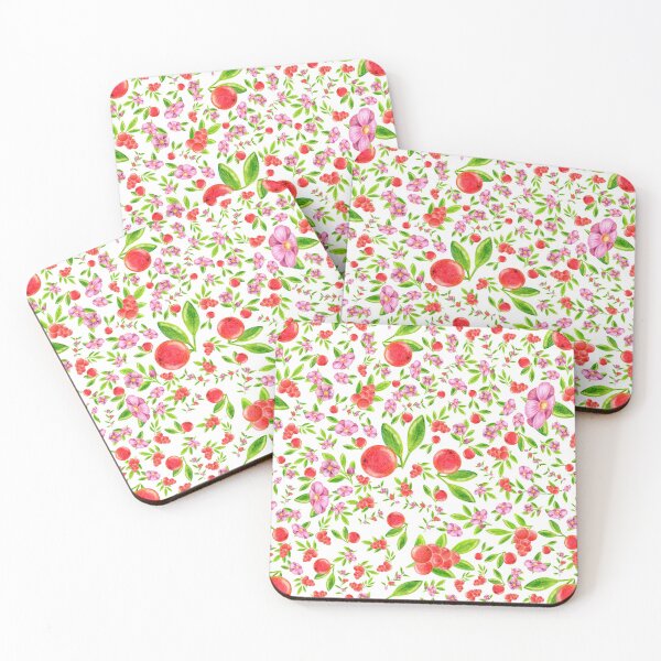 Item preview, Pattern of berries leaves flowers drawing with colored pencils designed and sold by Tanya-GR.