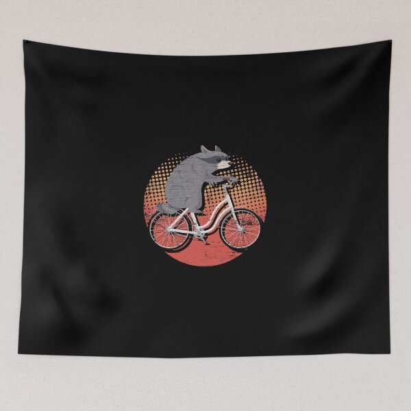 Item preview, Bicycle Raccoon Retro Trash Panda  designed and sold by vidyaclary.