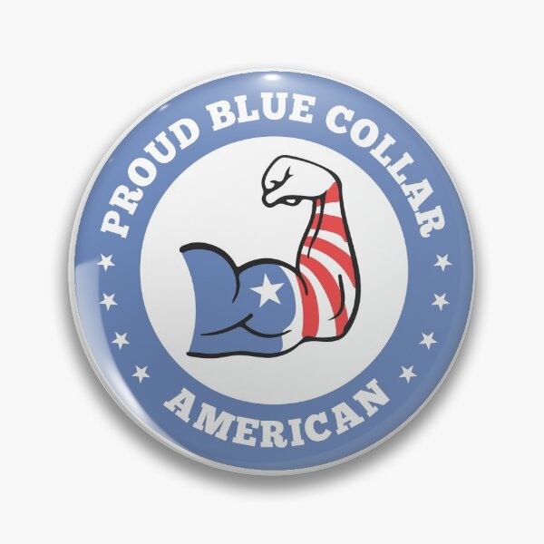 Item preview, Proud blue collar Sticker designed and sold by fiskooriginal.