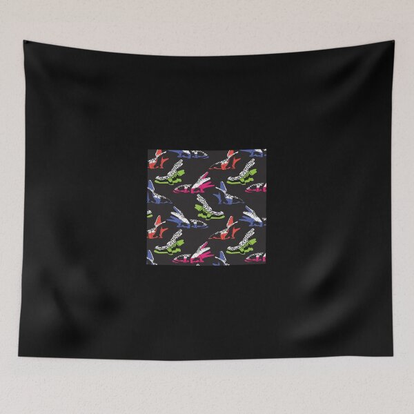 Item preview, Neon geo crocodiles  pattern  black background black and white geometric animals green fuchsia p designed and sold by briadenboer.