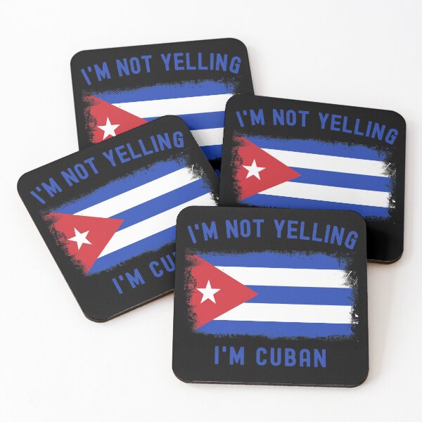Item preview, I'm Not Yelling I'm Cuban Cuban Freedom Flag  designed and sold by ExpressWayFour.