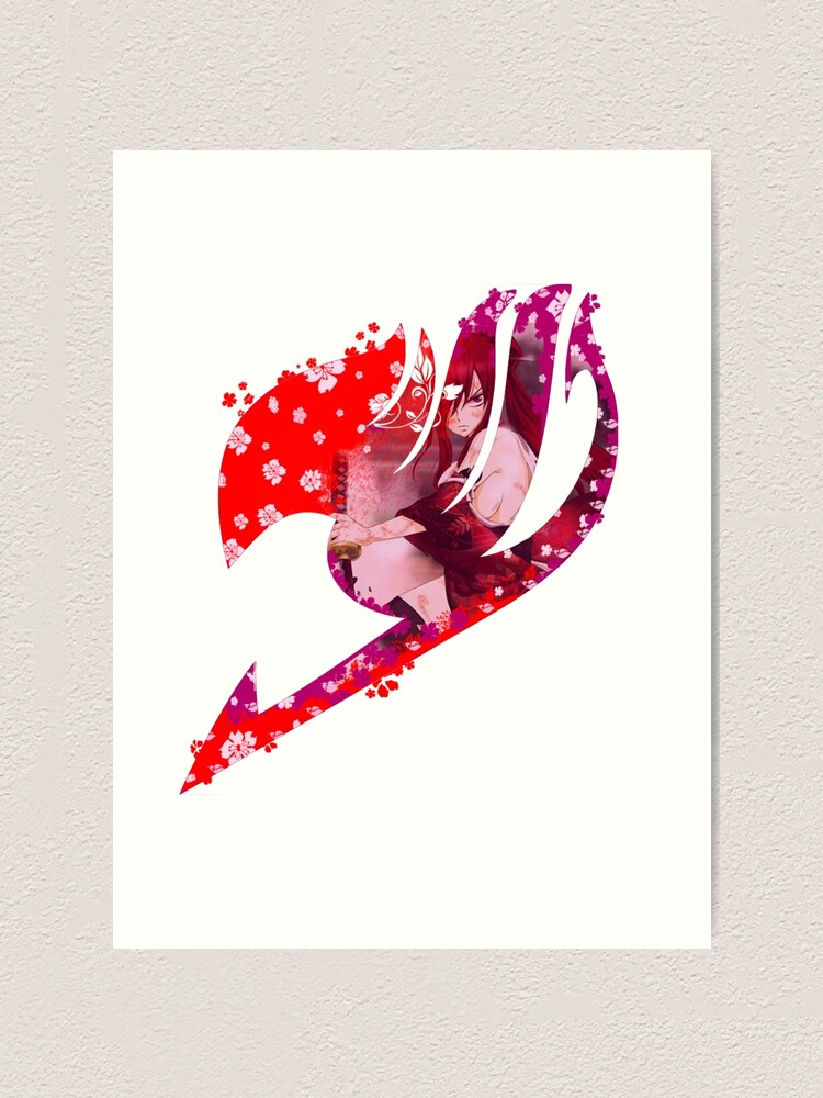 Fairy Tail Logo Erza Scarlet Art Print By Sharaizgx Redbubble