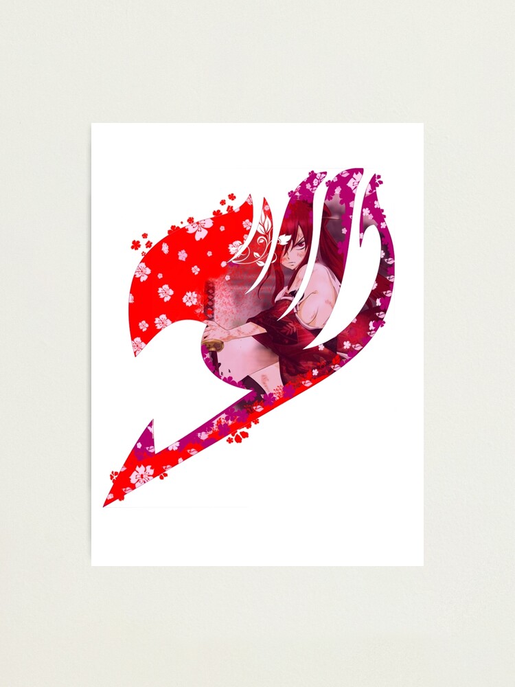 Fairy Tail Logo Erza Scarlet Photographic Print By Sharaizgx Redbubble