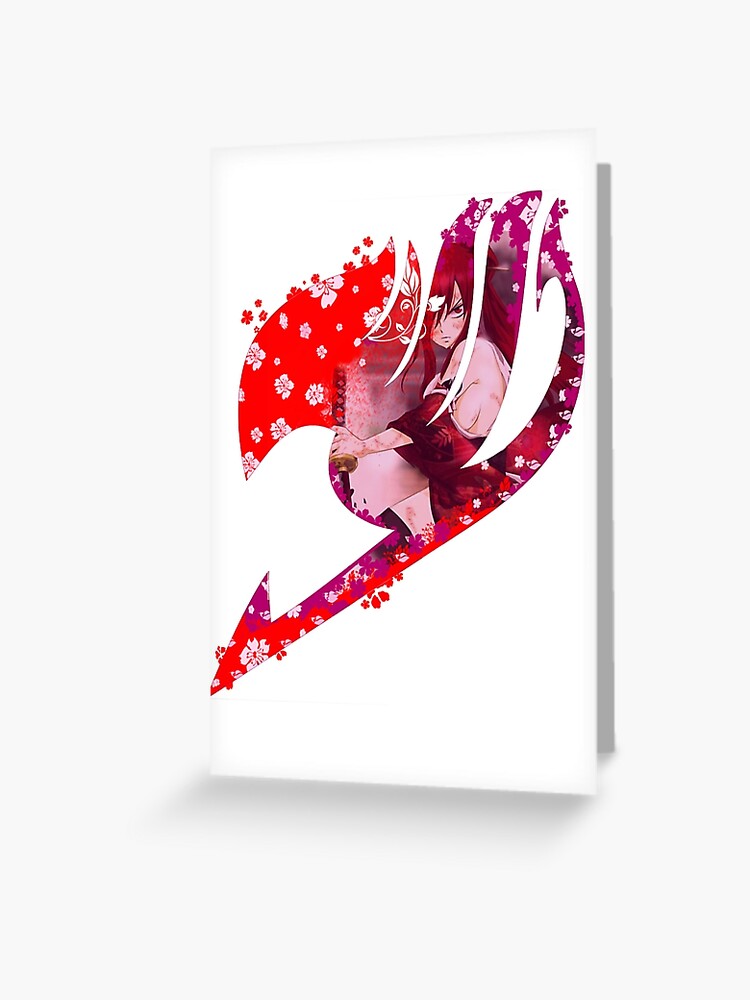 Fairy Tail Logo Erza Scarlet Greeting Card By Sharaizgx Redbubble