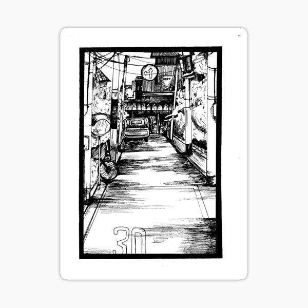 Manga Street Breeze Panel Print Sticker