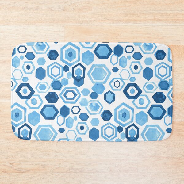 Item preview, Gouache Hexagons - Blues designed and sold by TigaTiga.