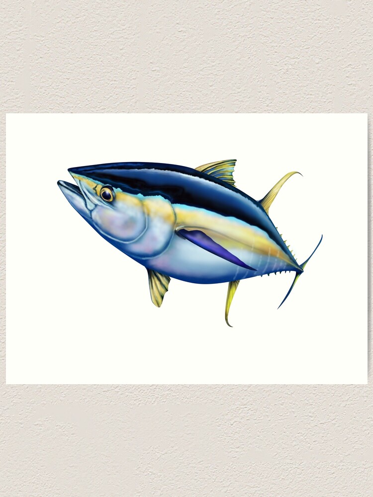 Fishing Pinup Gypsy Girl Riding a Yellowfin Tuna Art Print for Sale by  Mary Tracy