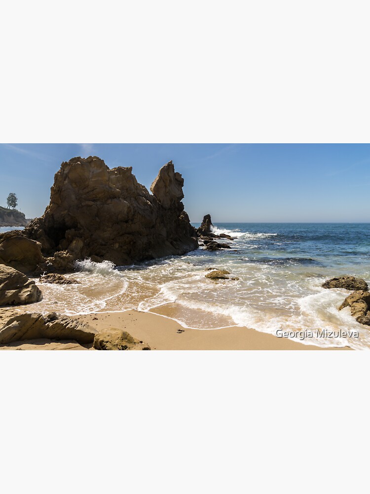 Lacy Sea Foam and Jagged Rocks - Corona Del Mar Beach Orange