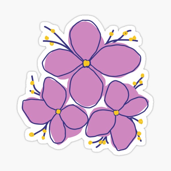 Sketchy Purple Sakura Flower Sticker
